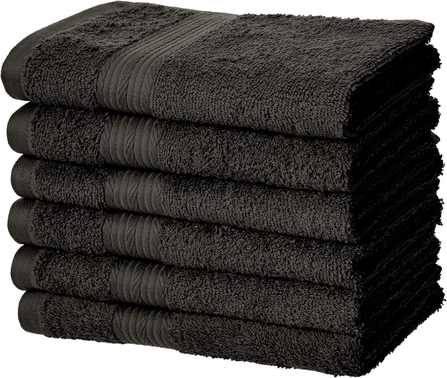 Fade-Resistant Cotton Washcloth - 12-Pack, Black