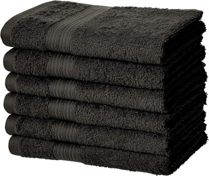 Fade-Resistant Cotton Washcloth - 12-Pack, Black