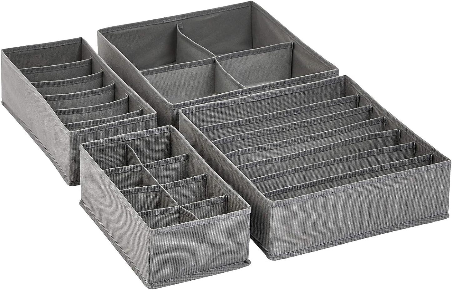 Underwear Dresser Drawer Organizers, Pack of 2, Gray