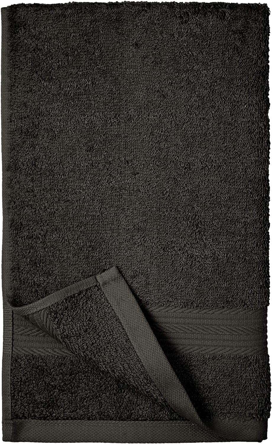 Fade-Resistant Cotton Washcloth - 12-Pack, Black