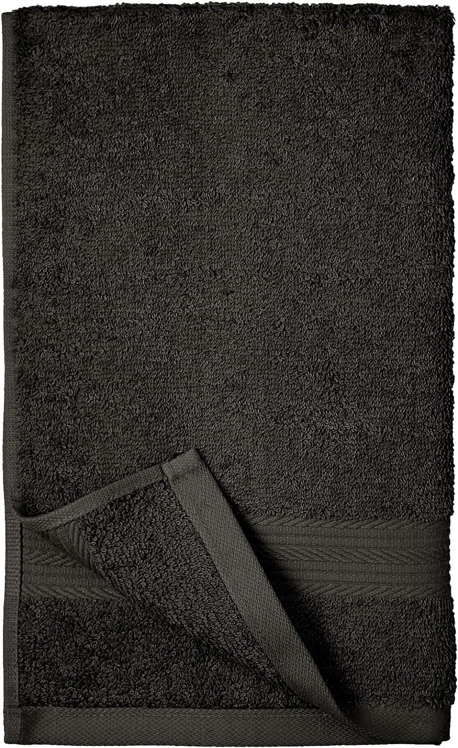 Fade-Resistant Cotton Washcloth - 12-Pack, Black