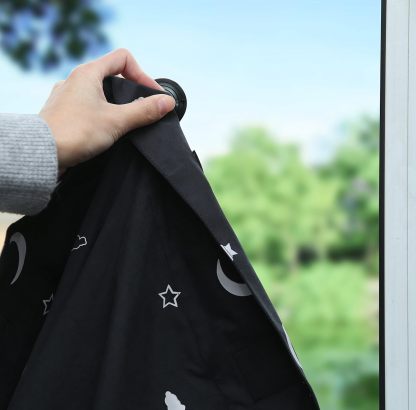 Portable Window Blackout Shades with Suction Cups, Moon and Stars Design, 78 x 50 Inch, 1 Pack