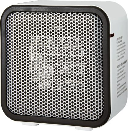 Ceramic Space Heater, Mini Heater for Office Desk, Portable Tent Heater for Camping (Indoor Use), With Tip-Over Protection, Lightweight (1.4 LBS), Pink, 5.8"D x 3.4"W x 6"H