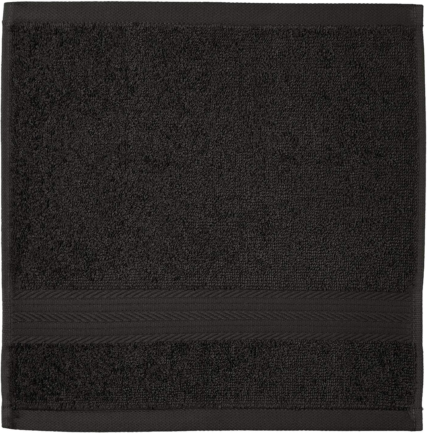 Fade-Resistant Cotton Washcloth - 12-Pack, Black