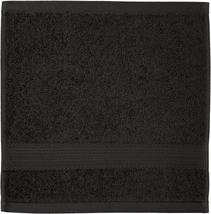 Fade-Resistant Cotton Washcloth - 12-Pack, Black