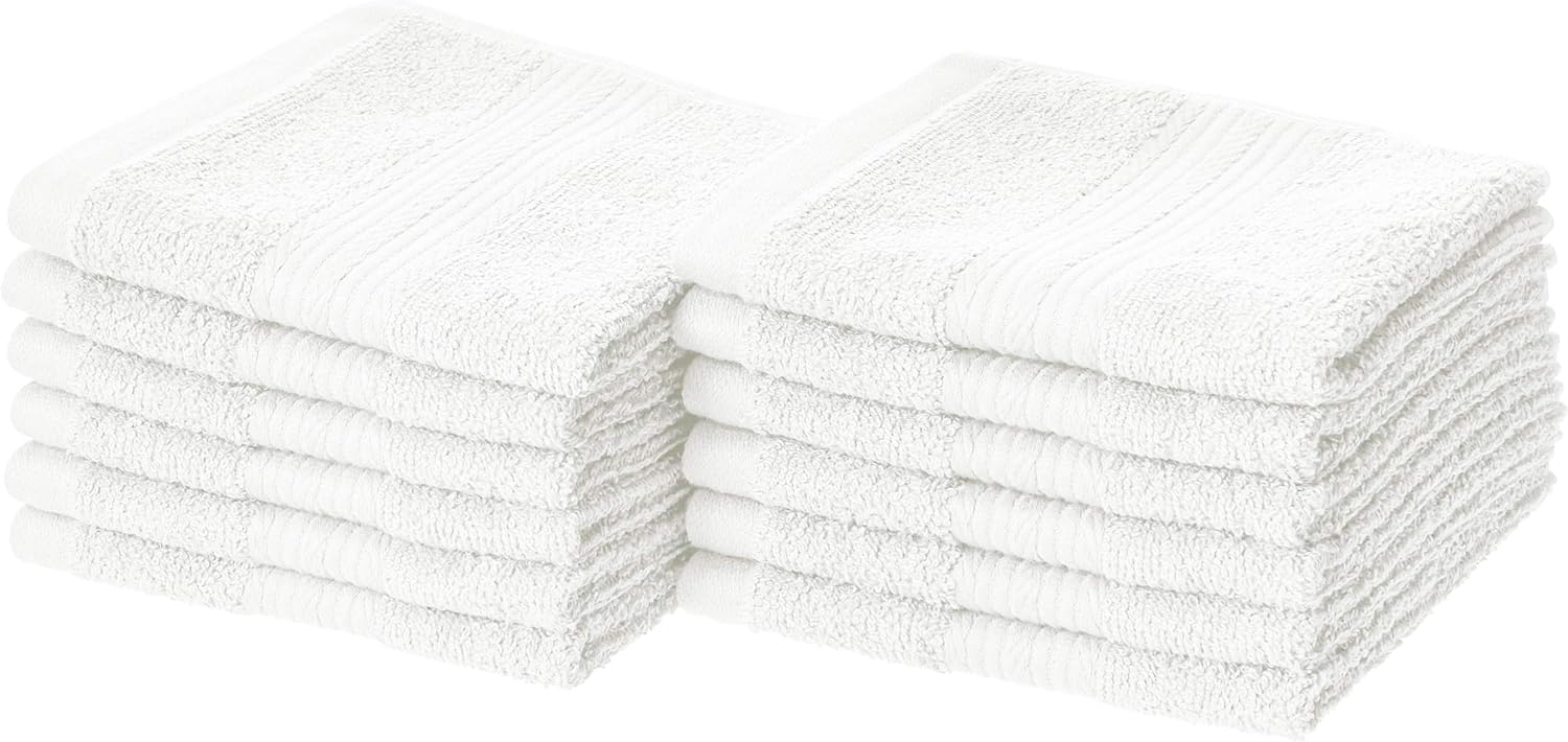 Fade-Resistant Cotton Washcloth - 12-Pack, Black