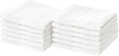Fade-Resistant Cotton Washcloth - 12-Pack, Black