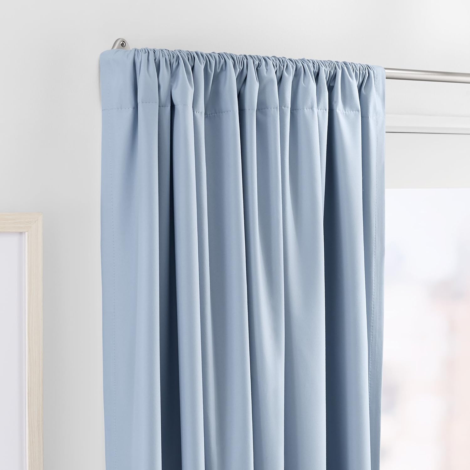 Adjustable Room Darkening Blackout Curtain Rod, 48" to 88", Nickel