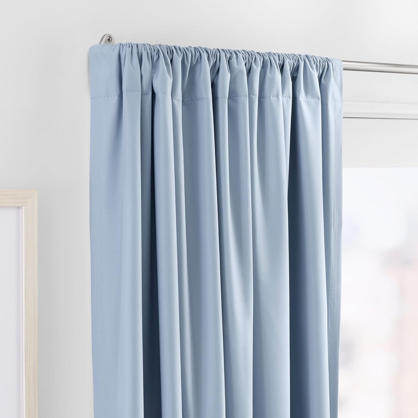 Adjustable Room Darkening Blackout Curtain Rod, 48" to 88", Nickel