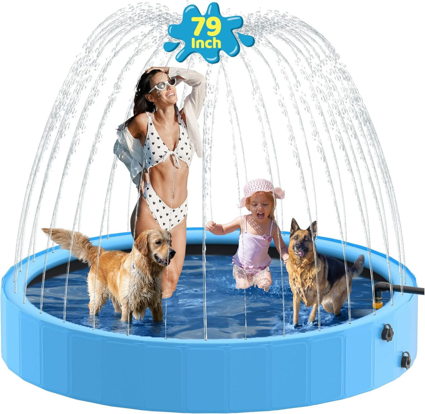 Foldable Pool with Sprinkler
