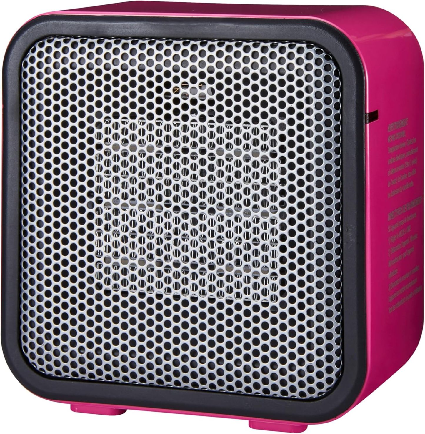 Ceramic Space Heater, Mini Heater for Office Desk, Portable Tent Heater for Camping (Indoor Use), With Tip-Over Protection, Lightweight (1.4 LBS), Pink, 5.8"D x 3.4"W x 6"H