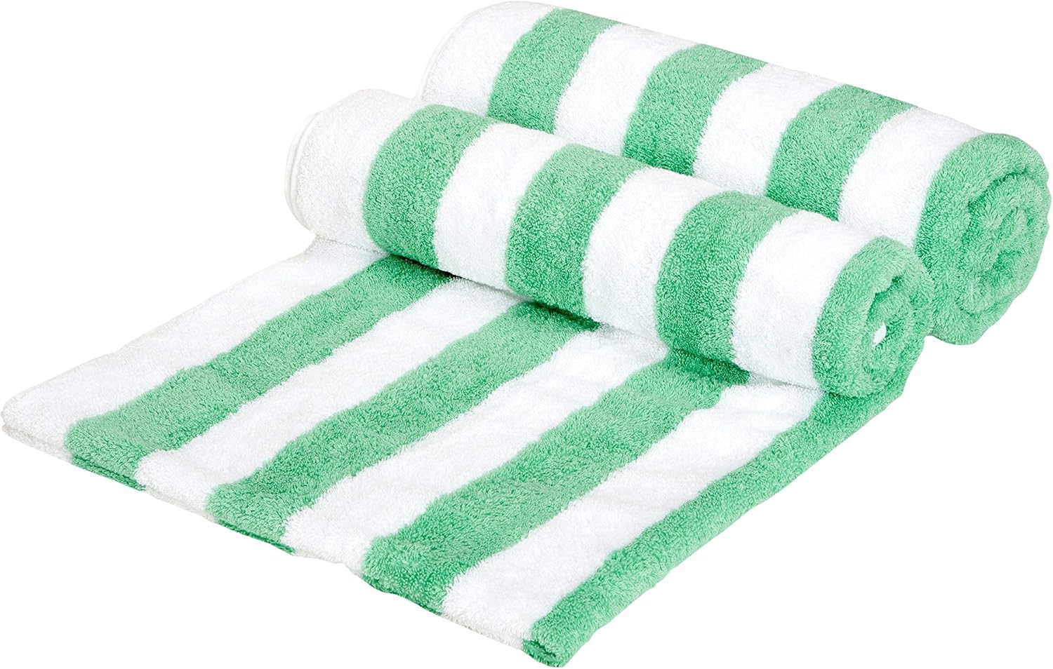 100% Cotton Terry Absorbent Cabana Stripe Pool & Beach Towel, Soft & Large, 2-Pack, Navy Blue, 30 in x 60 in