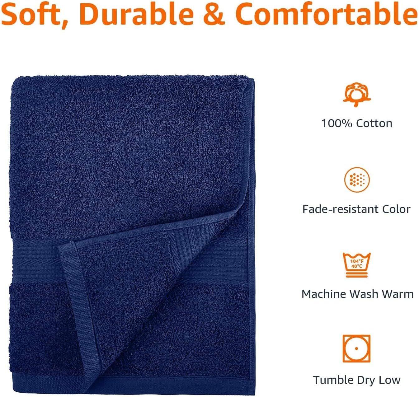 Fade-Resistant Cotton Washcloth - 12-Pack, Black