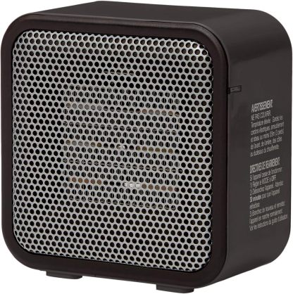 Ceramic Space Heater, Mini Heater for Office Desk, Portable Tent Heater for Camping (Indoor Use), With Tip-Over Protection, Lightweight (1.4 LBS), Pink, 5.8"D x 3.4"W x 6"H