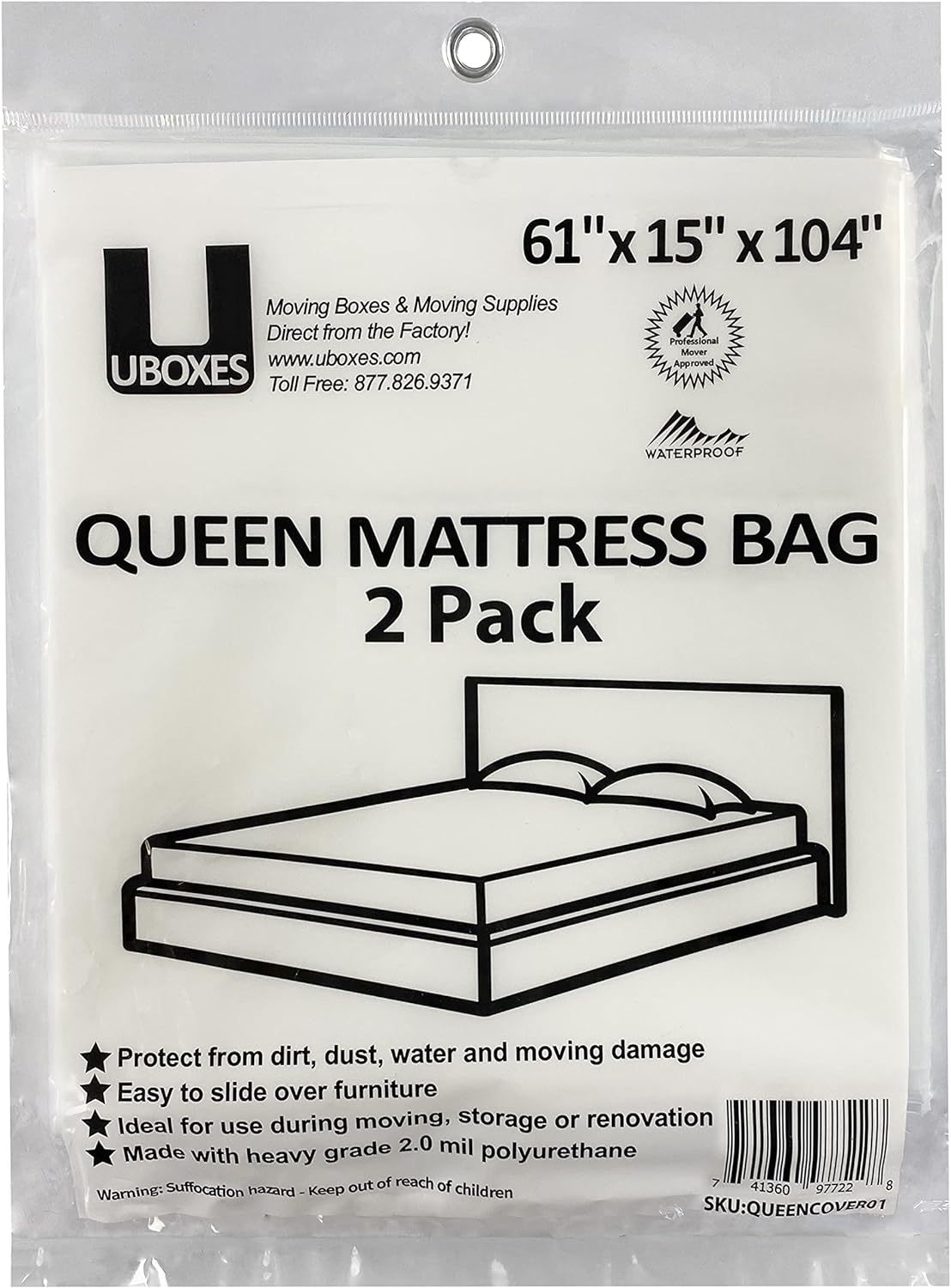 Vacuum Compression Space Saving Storage Bags with Hand Pump, Jumbo, Pack of 6, Clear