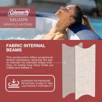 Coleman SaluSpa AirJet Inflatable Hot Tub Square Portable Outdoor Spa（4 to 6 Person）