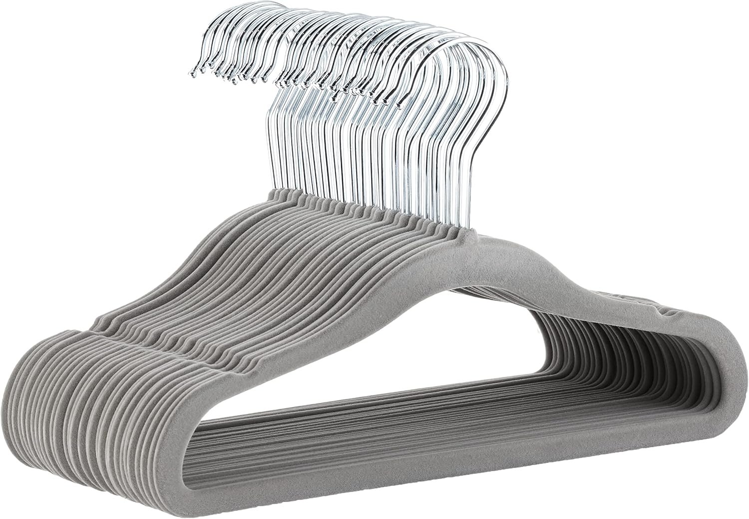Velvet, Non-Slip Suit Clothes Hangers, Ivory/Rose Gold - Pack of 30