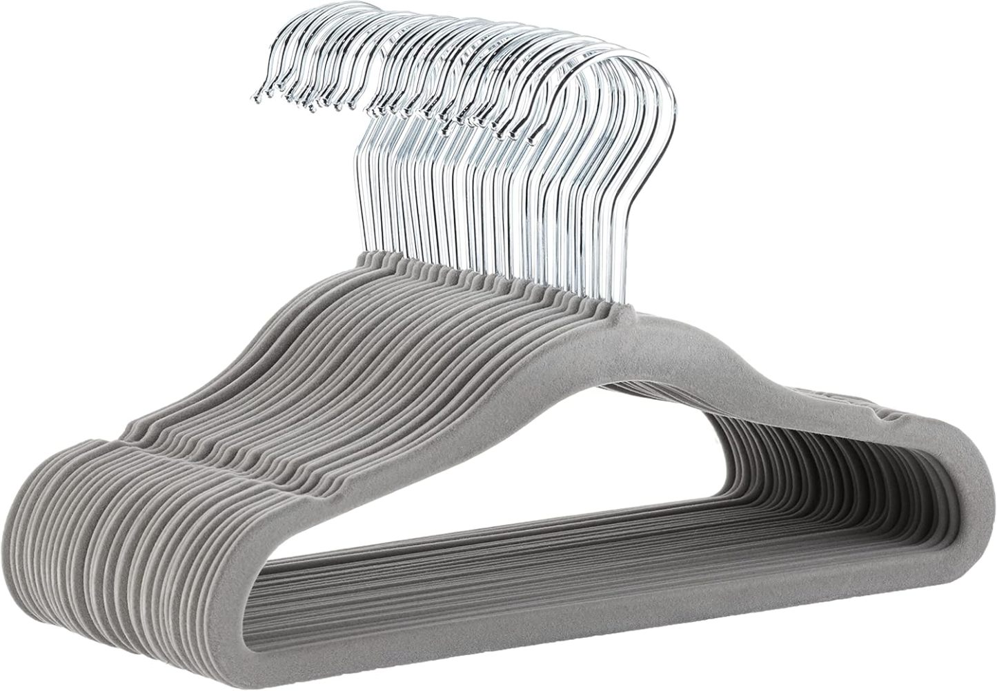 Velvet, Non-Slip Suit Clothes Hangers, Ivory/Rose Gold - Pack of 30