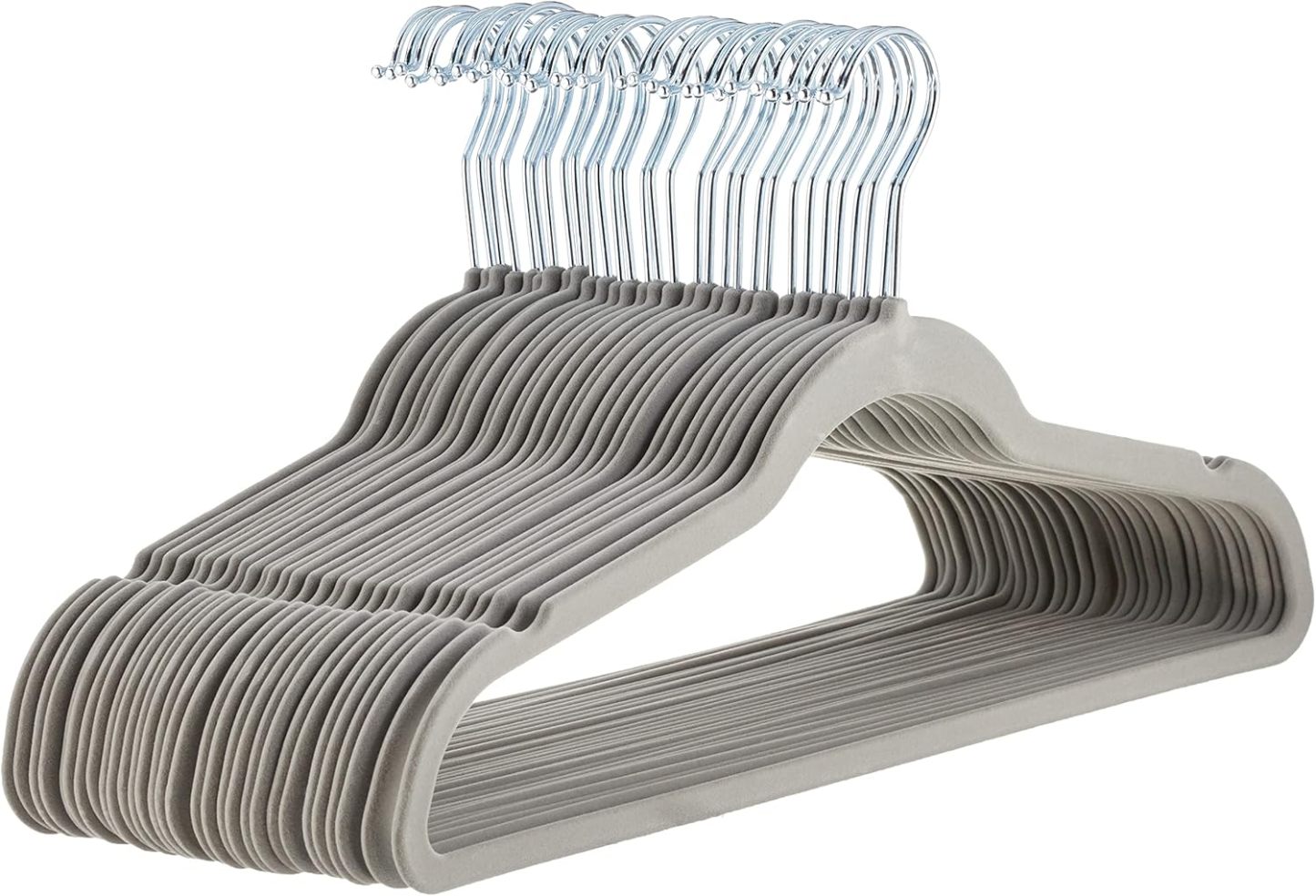 Velvet, Non-Slip Suit Clothes Hangers, Ivory/Rose Gold - Pack of 30