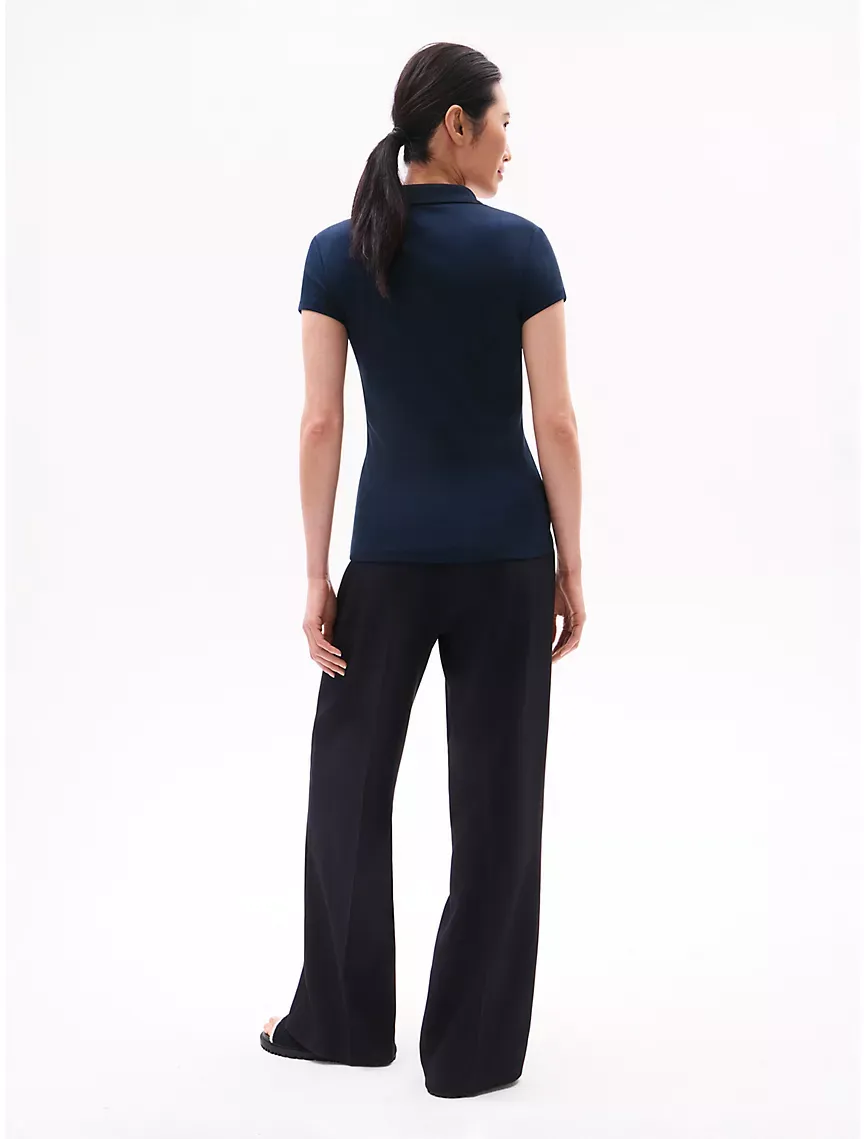 Slim Fit Zip Polo