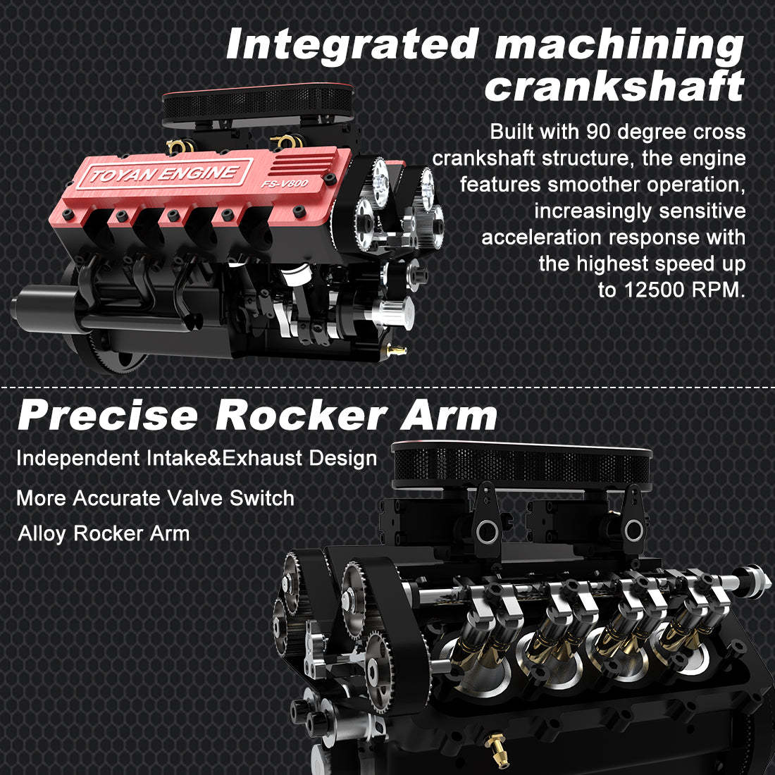 Tothtyan V8 FS-V800 28cc Engine RTR Nitro Engine Model Kits with Supercharger