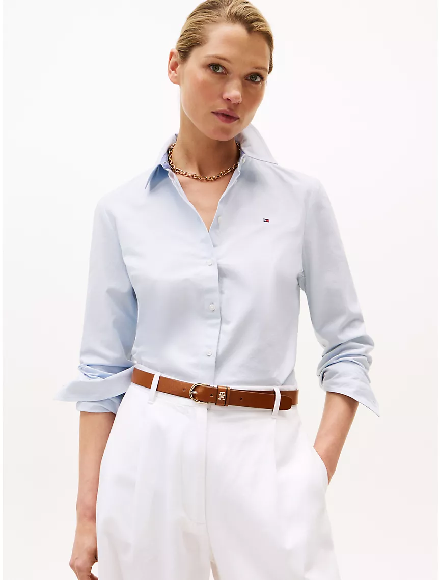 Regular Fit Solid Stretch Oxford Shirt
