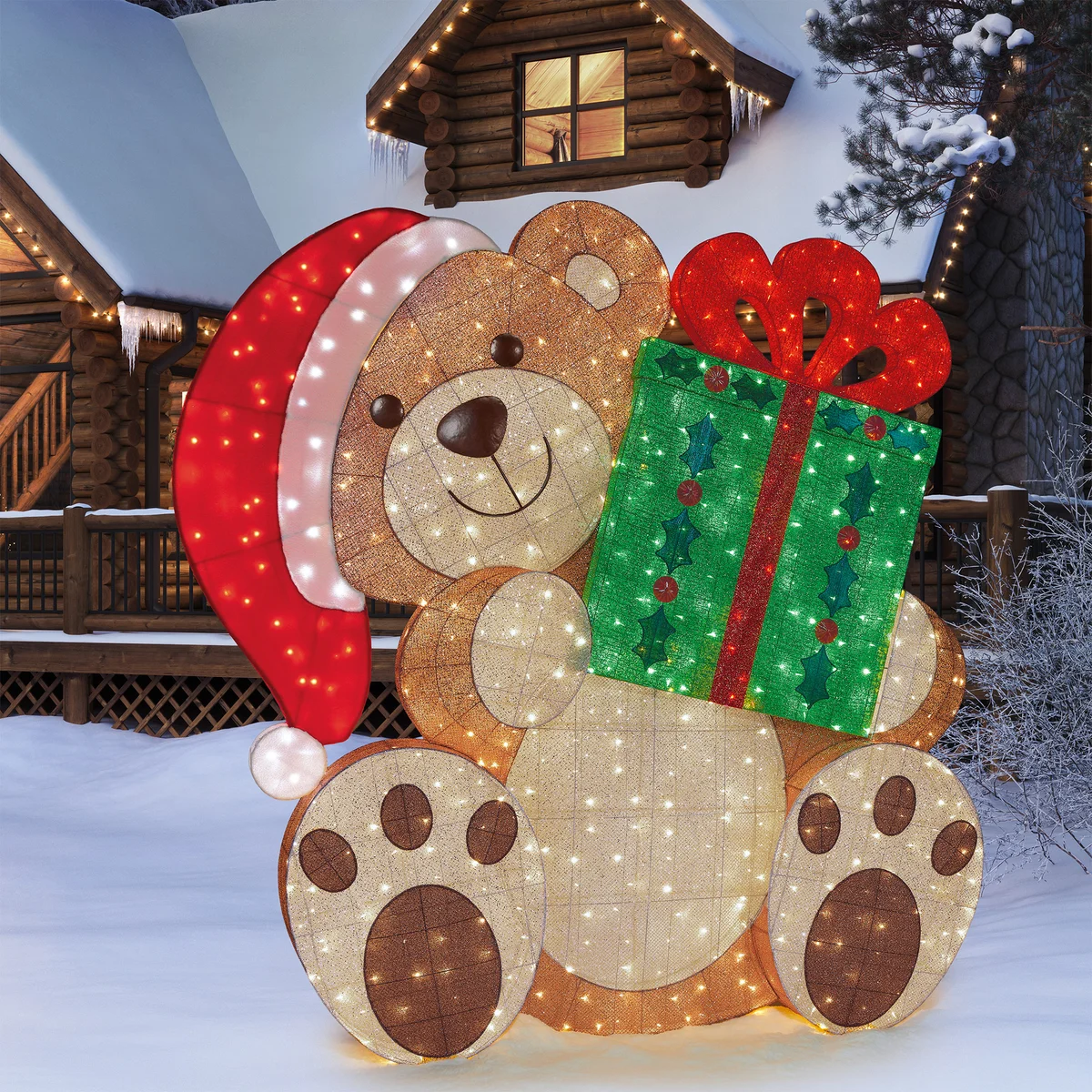 8.7’ Holiday Bear with Present