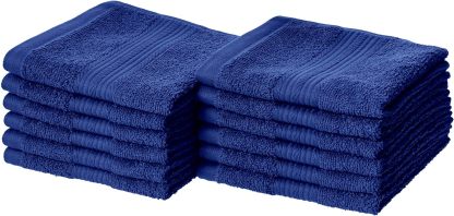Fade-Resistant Cotton Washcloth - 12-Pack, Black
