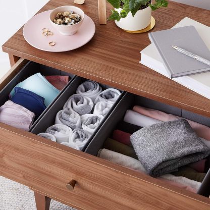 Underwear Dresser Drawer Organizers, Pack of 2, Gray