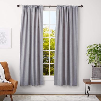 2.5cm Curtain Rod with Round Finials - 1-Pack, 183cm -366cm, Black