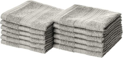 Fade-Resistant Cotton Washcloth - 12-Pack, Black