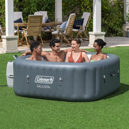 Coleman SaluSpa AirJet Inflatable Hot Tub Square Portable Outdoor Spa（4 to 6 Person）