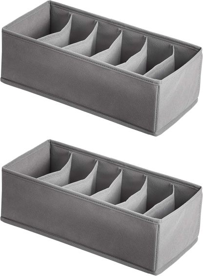 Underwear Dresser Drawer Organizers, Pack of 2, Gray