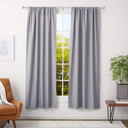2.5cm Curtain Rod with Round Finials - 1-Pack, 183cm -366cm, Black