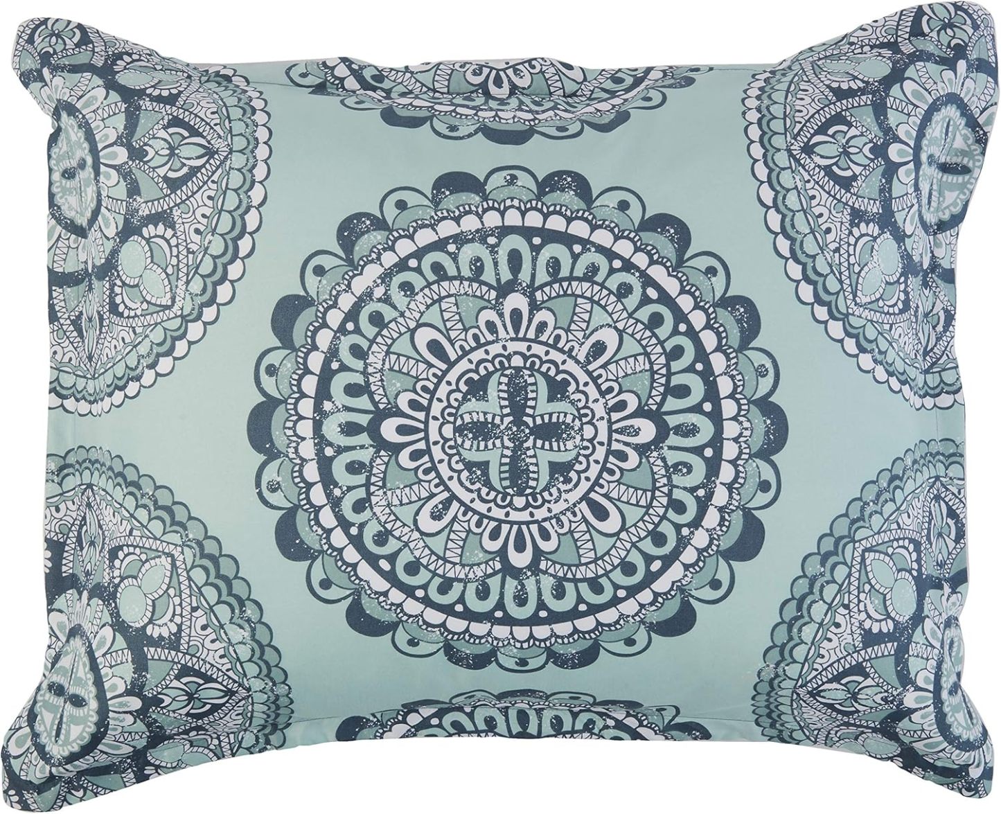 10-Piece Comforter Bedding Set, Full / Queen, Sea Foam Medallion, Microfiber, Ultra-Soft