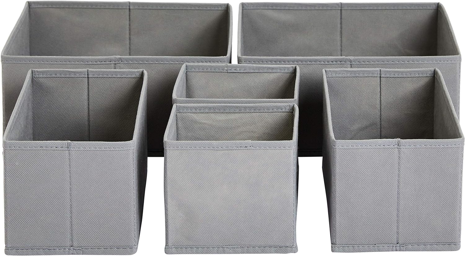 Underwear Dresser Drawer Organizers, Pack of 2, Gray