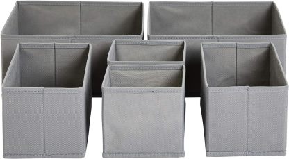 Underwear Dresser Drawer Organizers, Pack of 2, Gray