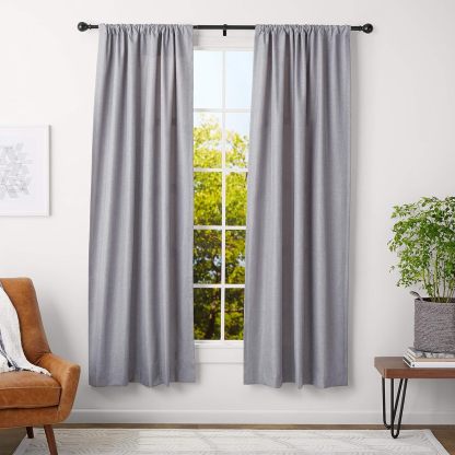 2.5cm Curtain Rod with Round Finials - 1-Pack, 183cm -366cm, Black