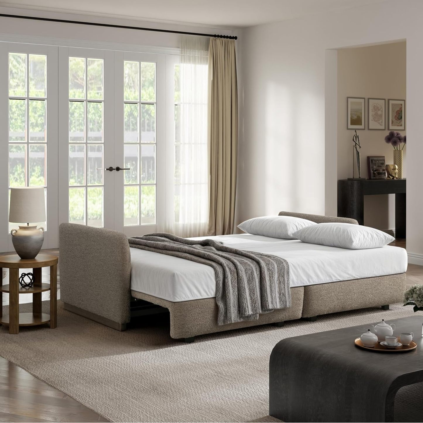 Serta Vail Convertible Sofa, Brown