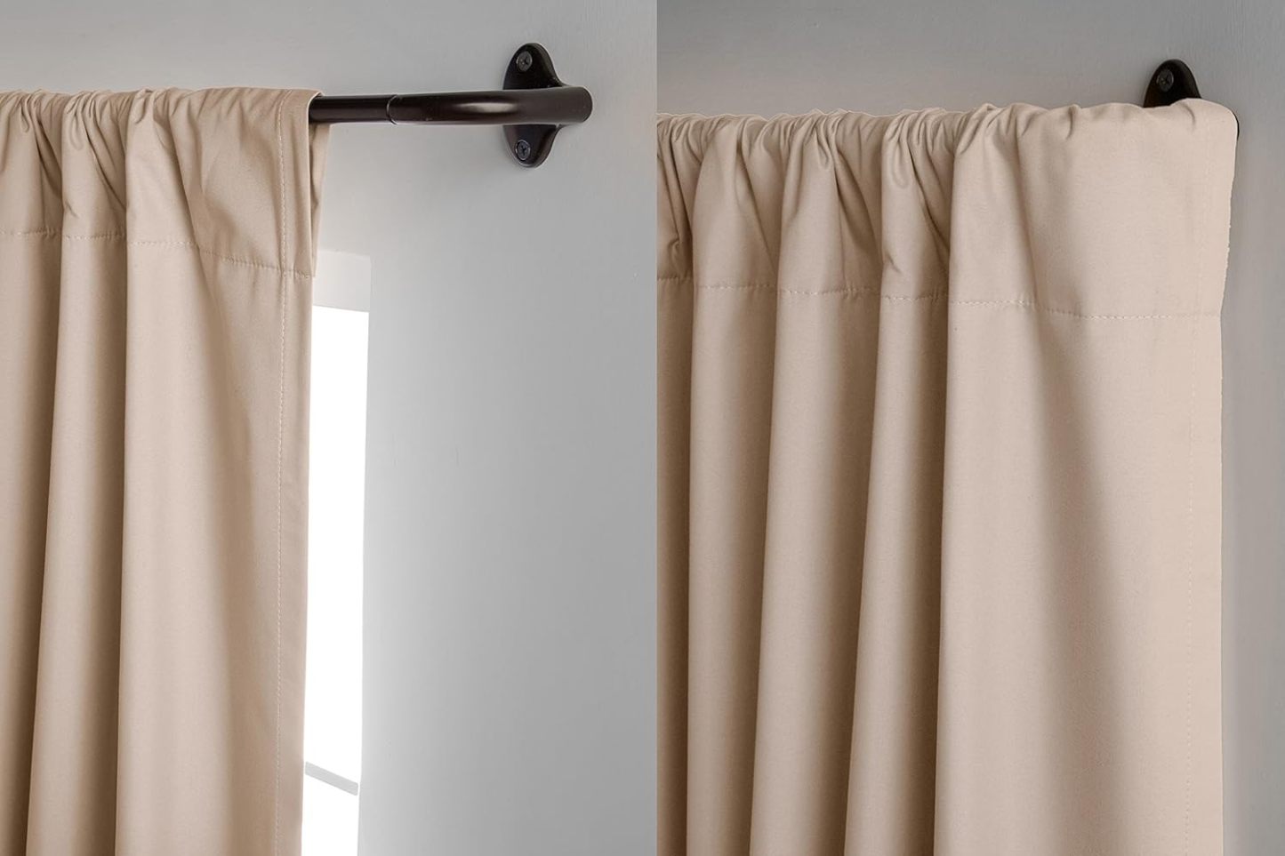 Adjustable Room Darkening Blackout Curtain Rod, 48" to 88", Nickel