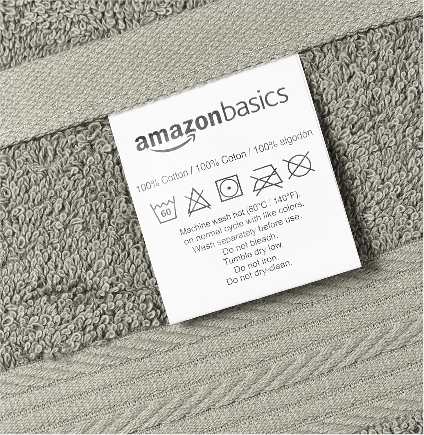 Fade-Resistant Cotton Washcloth - 12-Pack, Black
