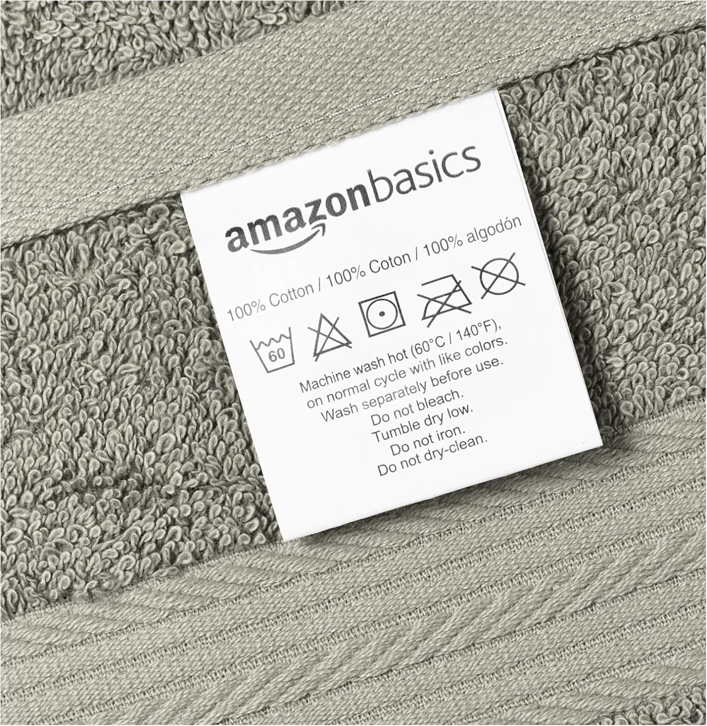 Fade-Resistant Cotton Washcloth - 12-Pack, Black
