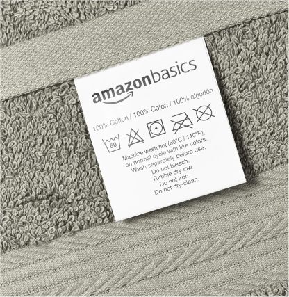 Fade-Resistant Cotton Washcloth - 12-Pack, Black