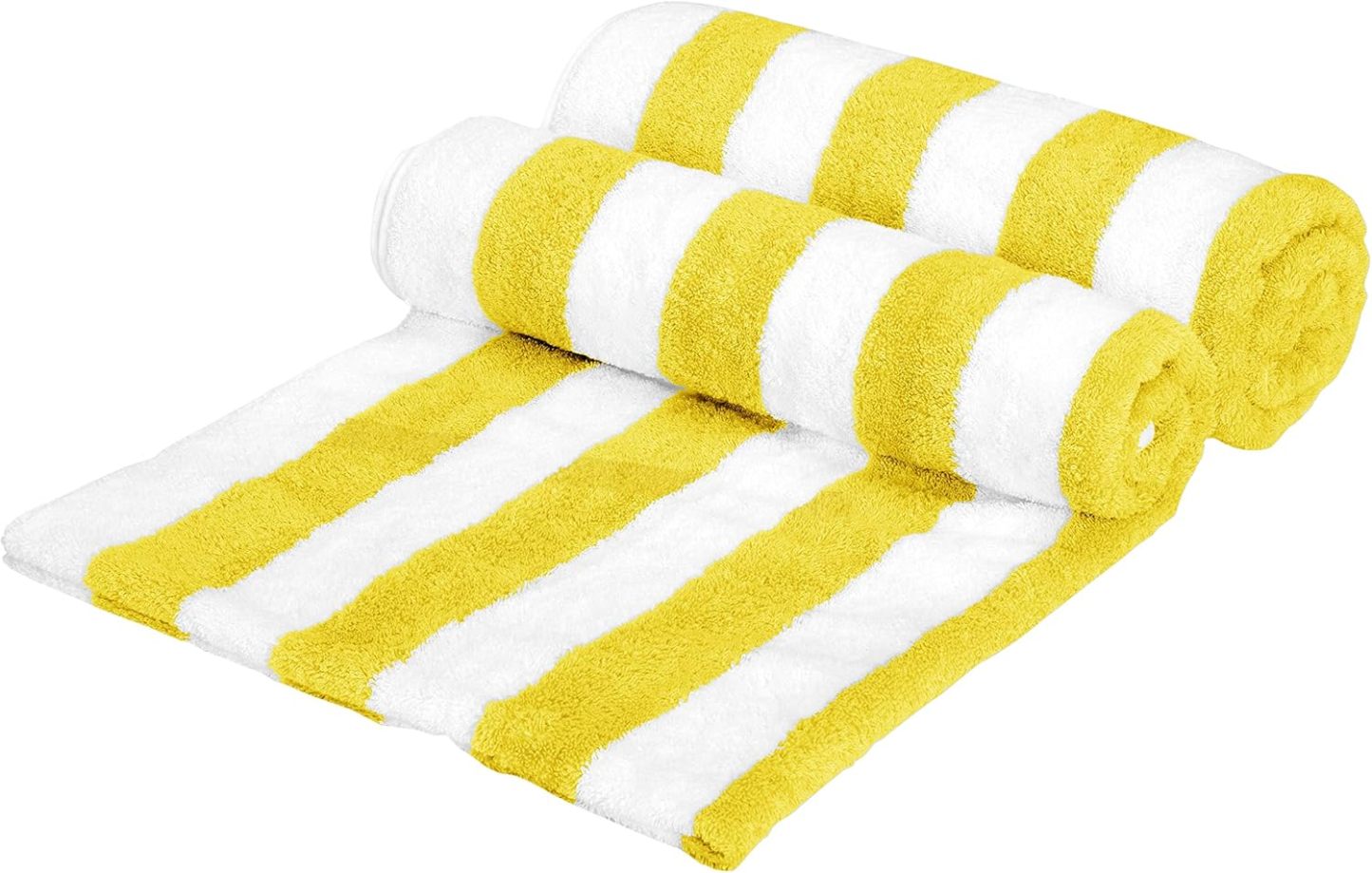 100% Cotton Terry Absorbent Cabana Stripe Pool & Beach Towel, Soft & Large, 2-Pack, Navy Blue, 30 in x 60 in