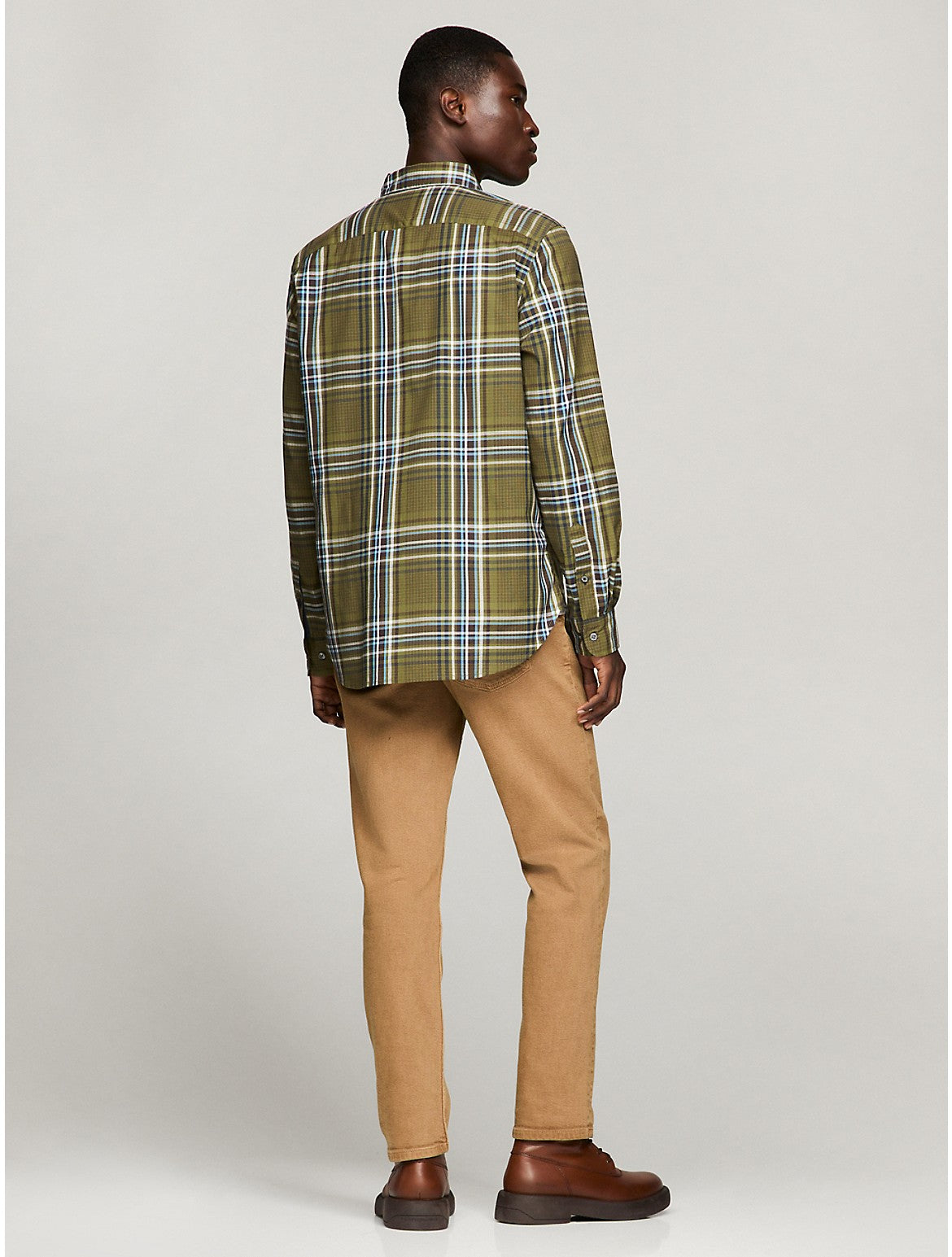 Tothtmmy Hilfigthter Men's THFlex Plaid Regular Fit Poplin Shirt
