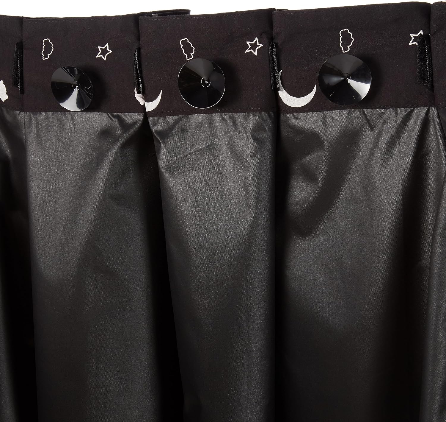Portable Window Blackout Shades with Suction Cups, Moon and Stars Design, 78 x 50 Inch, 1 Pack