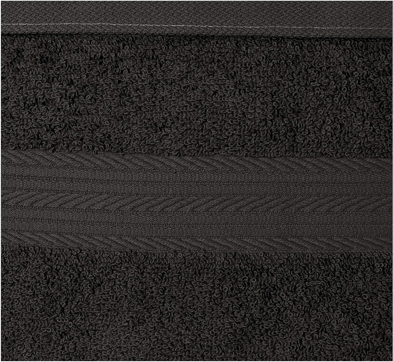 Fade-Resistant Cotton Washcloth - 12-Pack, Black