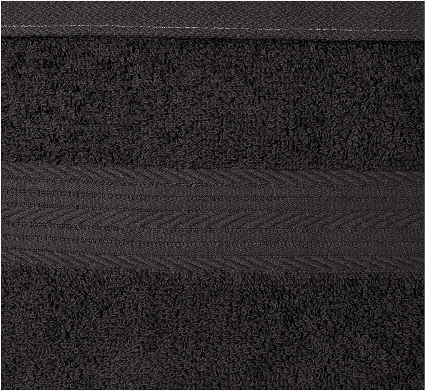 Fade-Resistant Cotton Washcloth - 12-Pack, Black