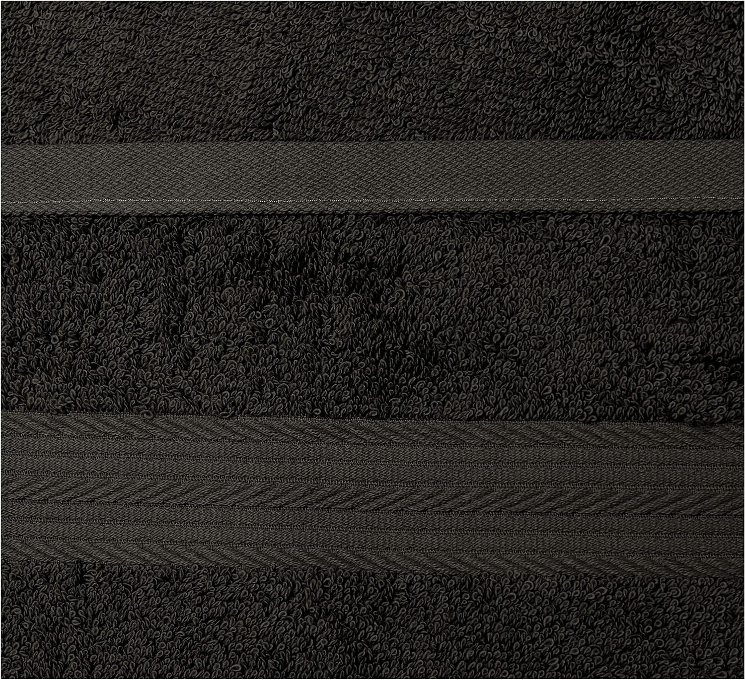 Fade-Resistant Cotton Washcloth - 12-Pack, Black