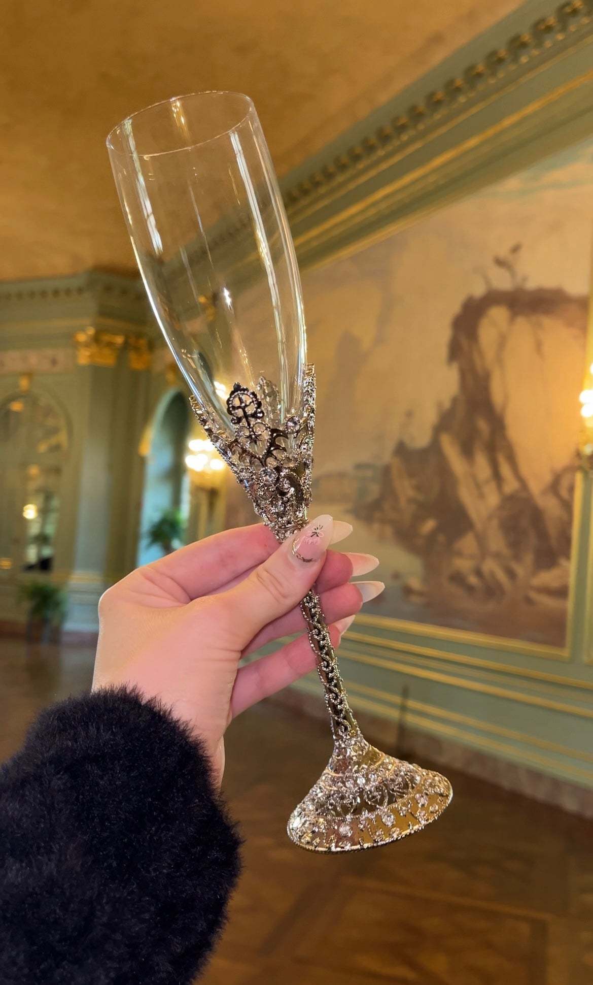 Princess Rhinestone Champagne Glass